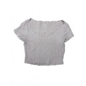 PacCares ECO Mauve Short Sleeve Ribbed Crop Top Size Small